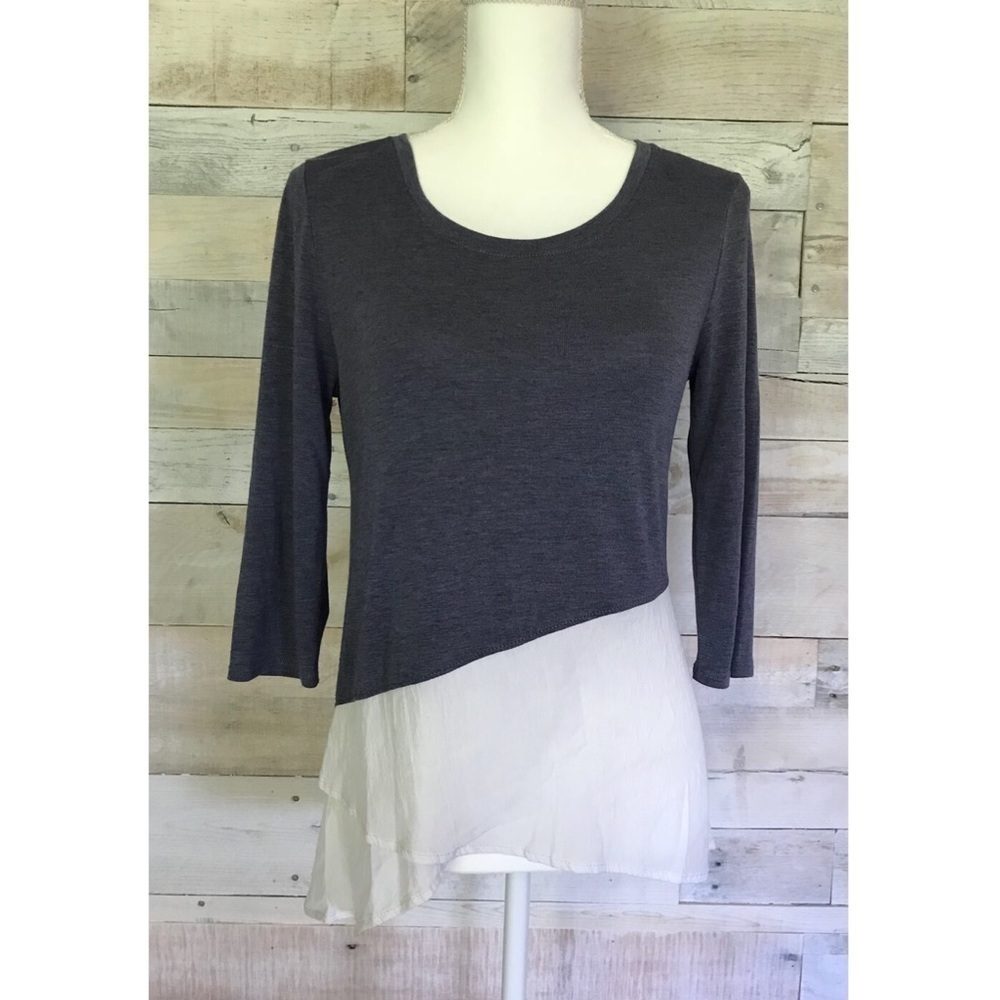 Potter's Pot 3/4 Sleeve Blouse Shirt Tunic Top Small